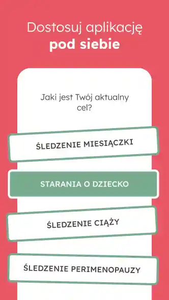 OvuFriend - wybór trybu dopasowanego do aktualnego etapu życia